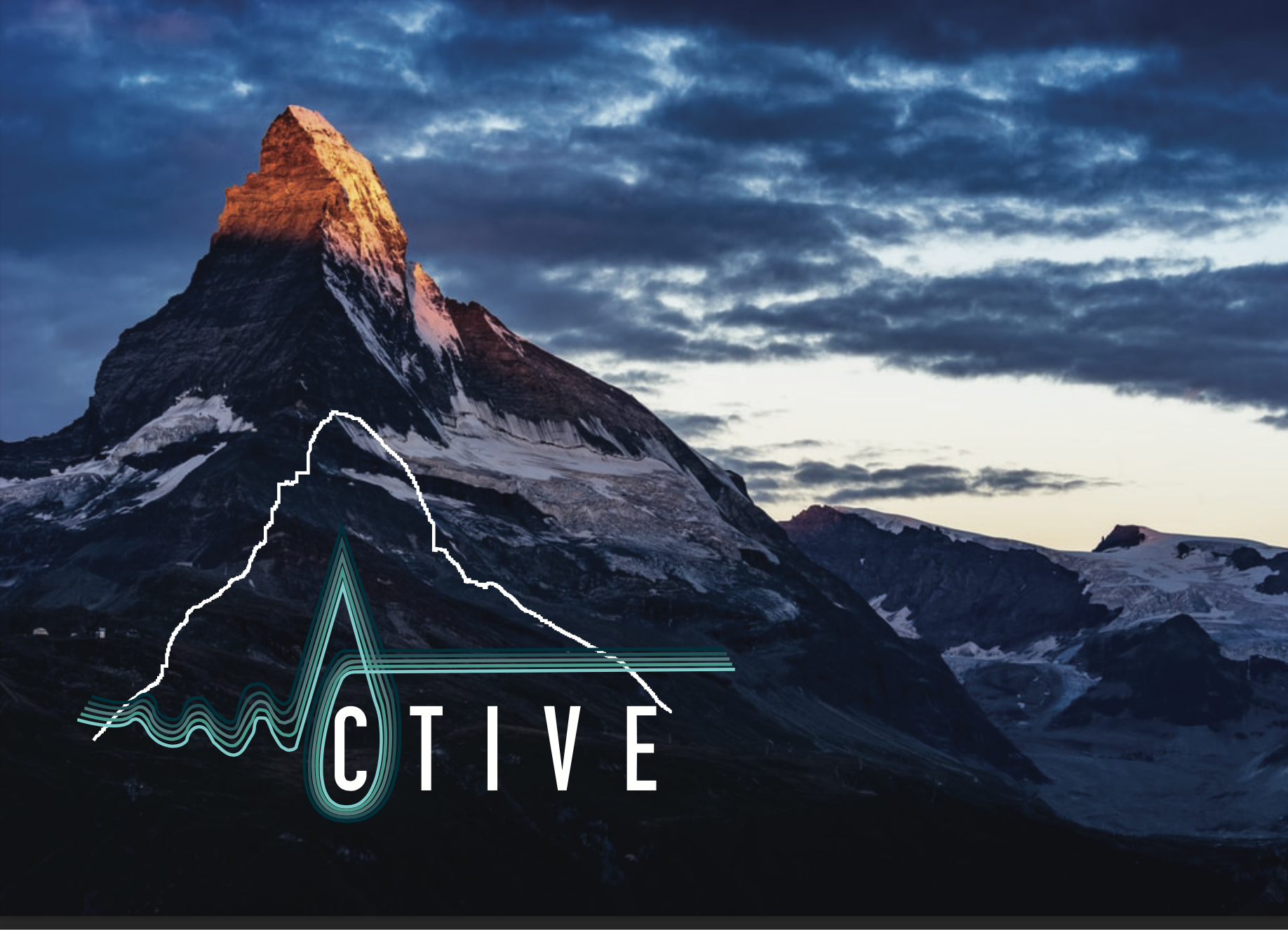 Active logo with mountain background