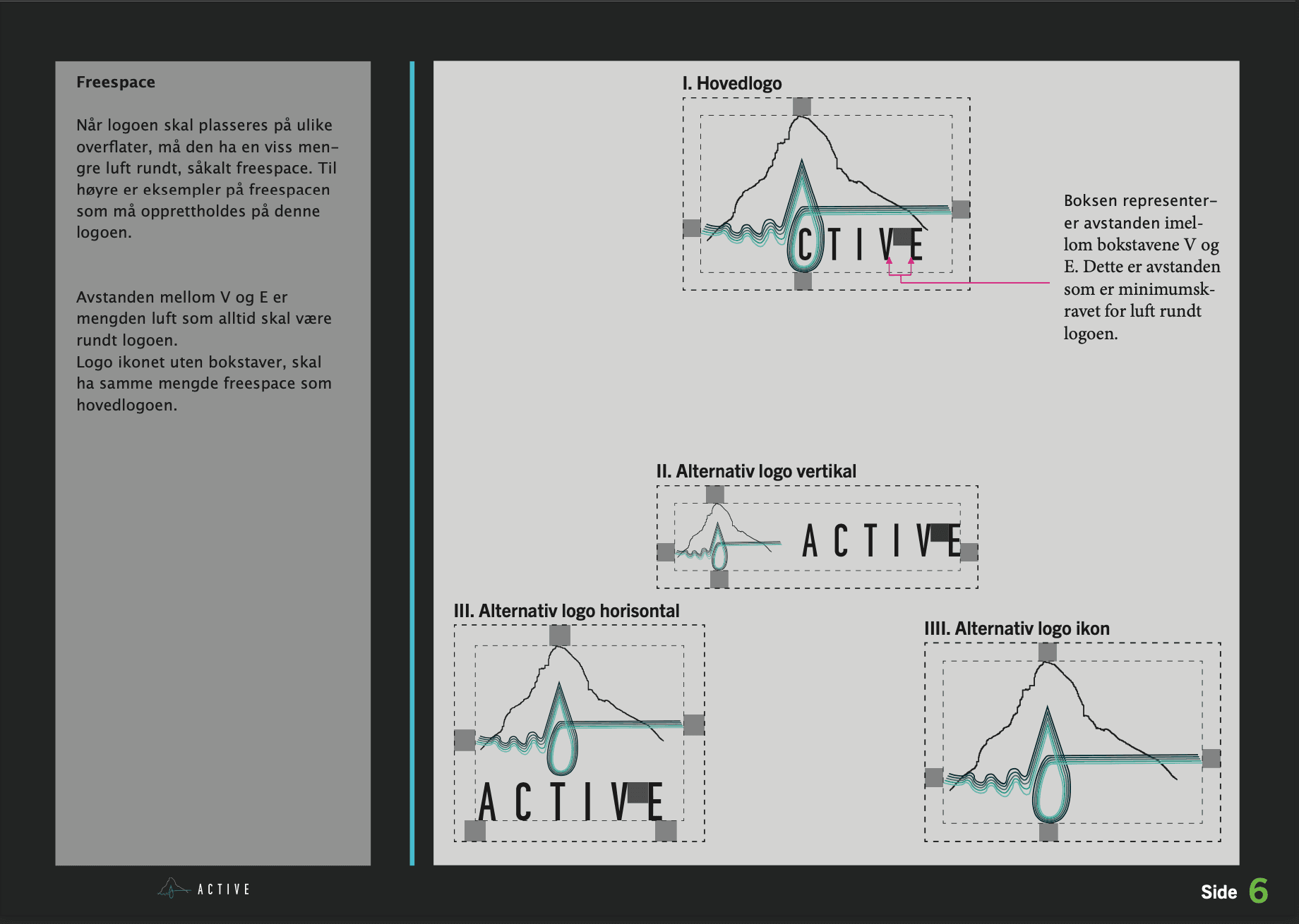 Logomanual for active - rules for use: spacing