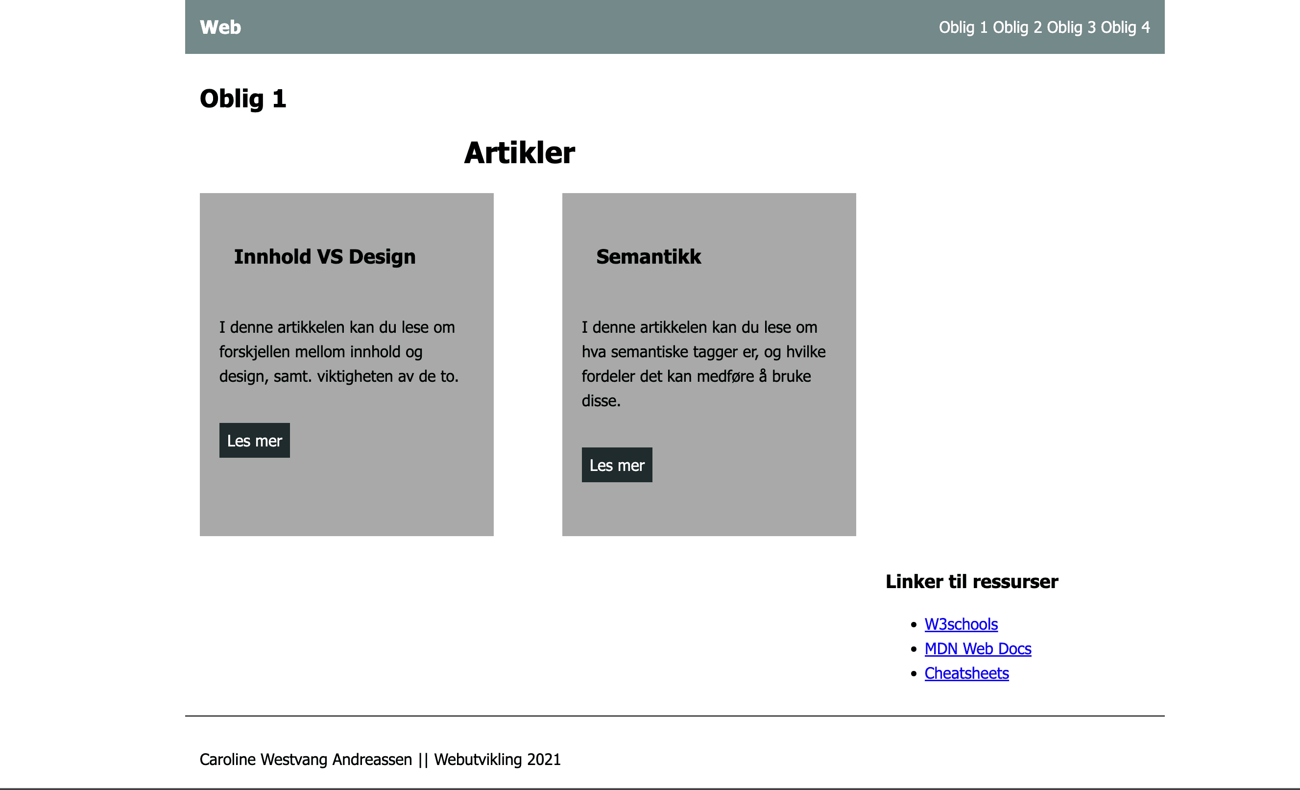 Website overview - first version